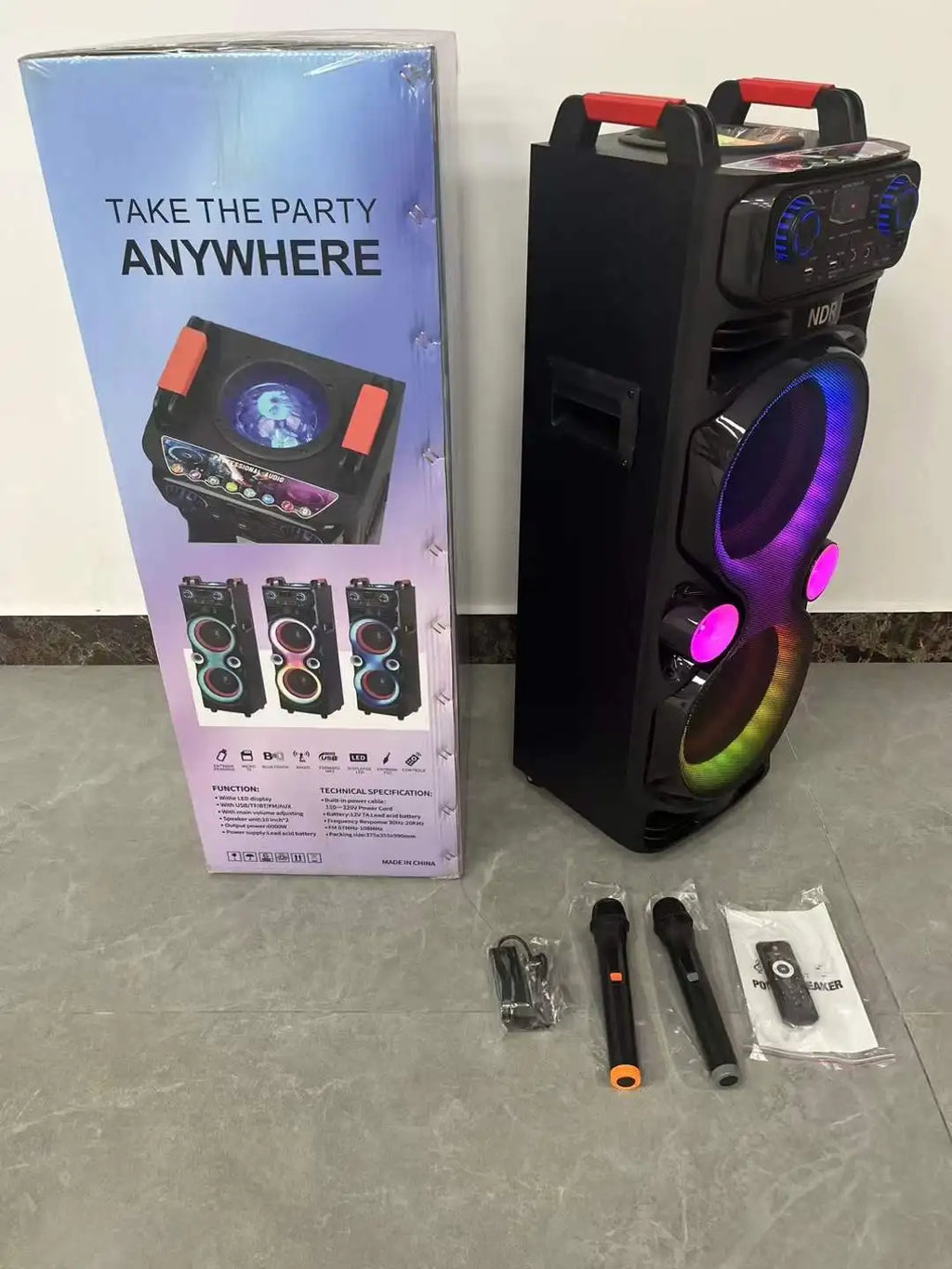 altavoz inalámbrico de madera con sonido grande DJ
