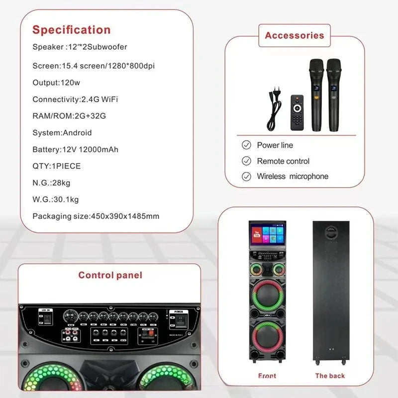 Karaoke inteligente portátil GD-1415 con altavoz inalámbrico